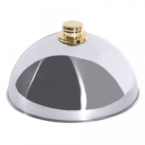 24cm Stainless Steel Cloche with Gold Knob