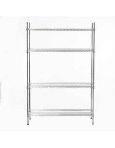 Connecta Chrome Wire Shelves 4 Tier 1500mm x 400mm