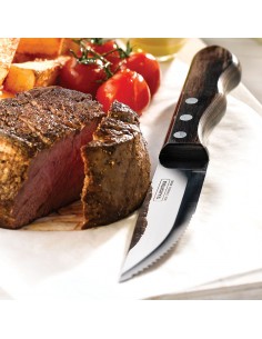 Jumbo Polywood Steak Knife, light black handle