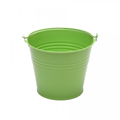Metal Galvanised Bucket Lime Green Colour 7cm Height