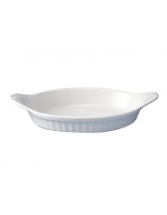 Cookware Dish Eared Oval White Stackable 23.2cm