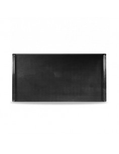 Black Rect Black Melamine Buffet Tray 53 X 32.5Cm