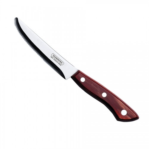 Trigger Polywood Steak Knife, Red Handle Full Tang