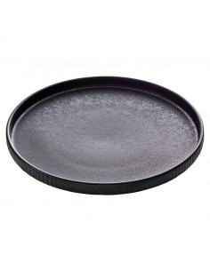 Nara Black Flat Relief Plate 27cm
