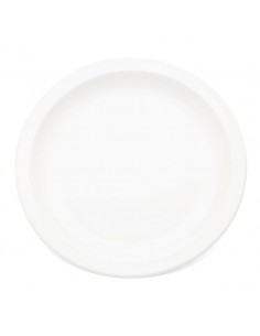 Plate Narrow Rim White 23cm Polycarbonate