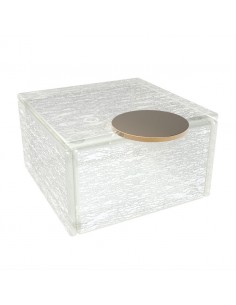 Glass Studio White Square Box With Lid 11 x 11 x 6.5cm