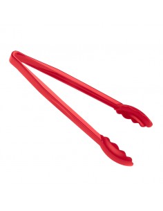 Scalloped Tongs Red Polycarbonate 30.5cm
