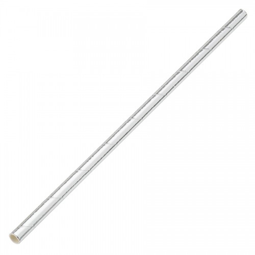 Paper Solid Silver Straw