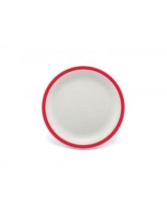 Duo Plate Narrow Rim Red 17cm Polycarbonate