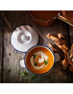 Steelite Blue Dapple Lid for Soupe Bowl 2