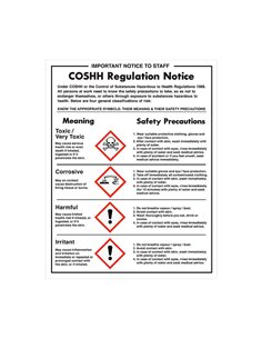 Warning Sign COSHH Regulation Notice
