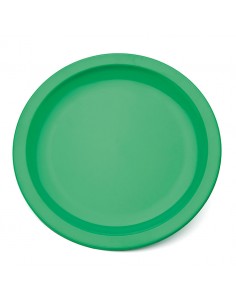 Plate Narrow Rim Green 23cm Polycarb