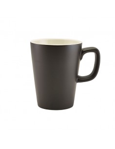 Matt Black Porcelain Latte Mug 34cl 12oz
