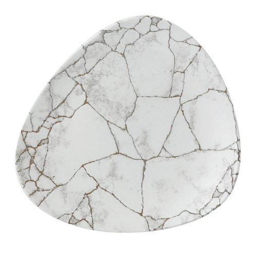 Kintsugi Agate Grey Triangle Plate 22.9cm