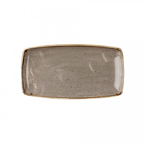 Stonecast Peppercorn Grey Oblong Plate 35cm
