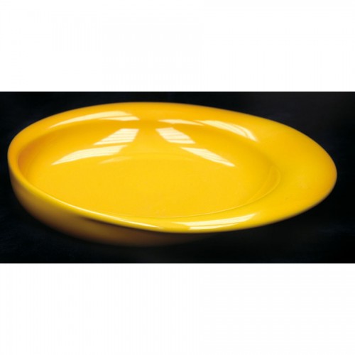 Dignity Plate Raised Lip Yellow 23cm Ceramic