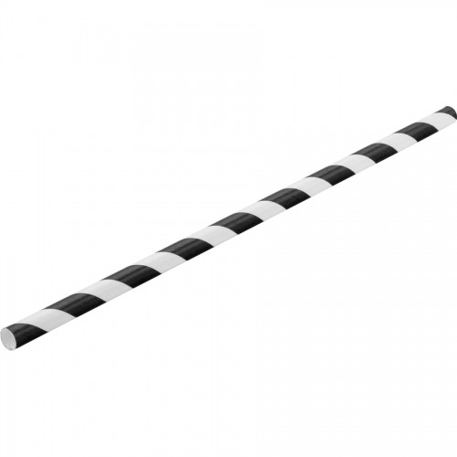 Paper Black Stripe Straw 8 inch