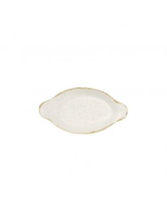 Stonecast Barley White Small Oval Eared Dish