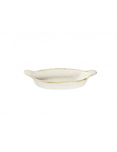 Stonecast Barley White Small Oval Eared Dish 2