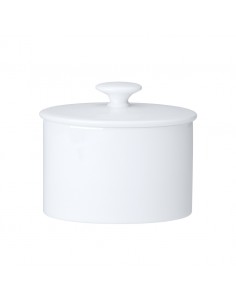 Coupe White Oval Sugar Pot 9cm