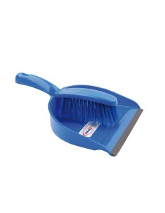 Dustpan And Brush Set Stiff Brush Blue