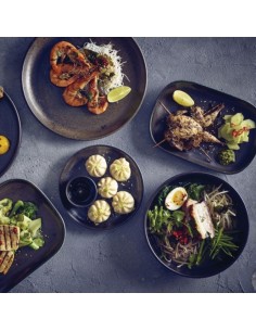 Terra Porcelain Black Rectangular Plate 34.5 X23.5cm 2