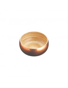 Copper Finish Bamboo Serving Bowl 17cm