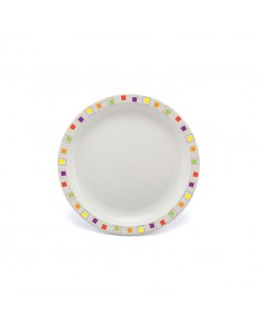 Duo Plate Narrow Rim Abstract Multi 17cm Poly