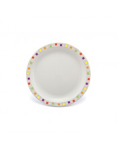 Duo Plate Narrow Rim Abstract Multi 17cm Poly