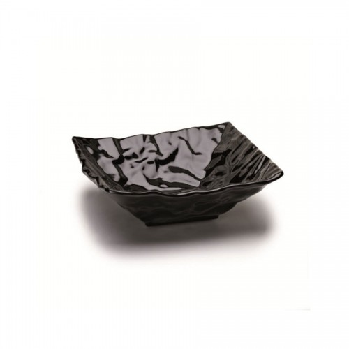 Melamine Crinkled Paper Black Square Bowl 142cl