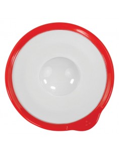 Omni White Saucer with Red Rim 140x130x18mm