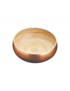 Copper Finish Bamboo Serving Bowl 26cm