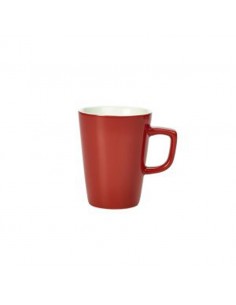 Genware Porcelain Red Latte Mug 34cl 12oz