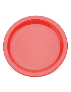 Plate Narrow Rim Red 17cm Polycarbonate