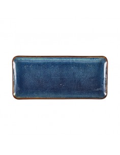 Terra Porcelain Aqua Blue Narrow Rect Platter 30x14cm
