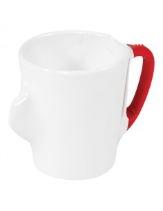 Omni White Mug with Red Handle 130x90x100mm 300ml