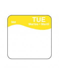 Daymark label Tuesday Removable Square 2.5cm
