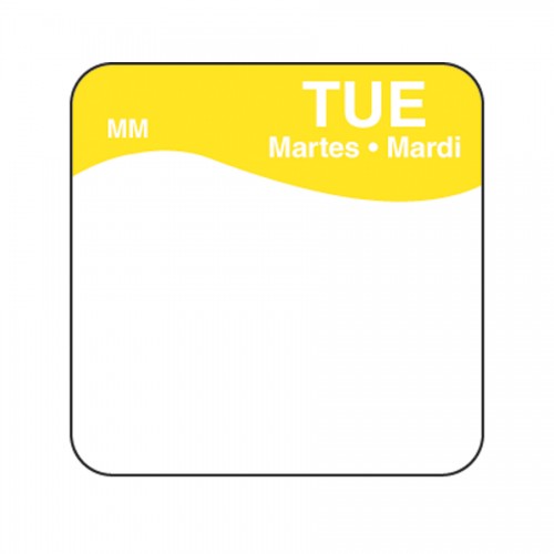Daymark label Tuesday Removable Square 2.5cm
