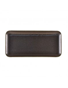Terra Porcelain Black Narrow Rect Platter 36x16.5cm