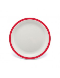 Duo Plate Narrow Rim Red 23cm Polycarbonate