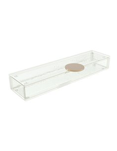 Glass Studio Clear Box With Lid 28 x 7 x 4cm