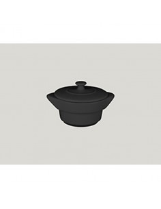 Chef's Fusion Round Cocotte & Lid Black 10cm21.6cl