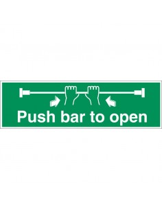 Safety Sign Push Bar To Open