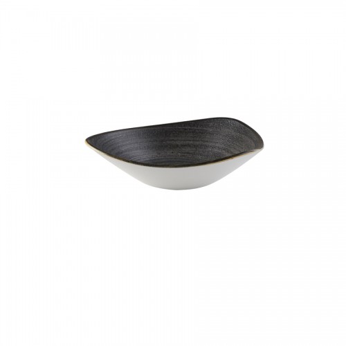 Stonecast Raw Black Triangle Bowl 23.5cm 9 1/4 inch