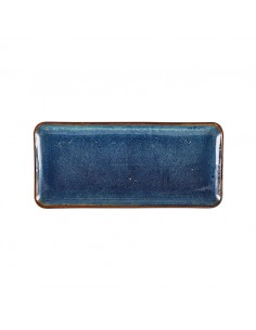 Terra Porc. Aqua Blue Nrw Rect. Platter 27 x 12.5cm