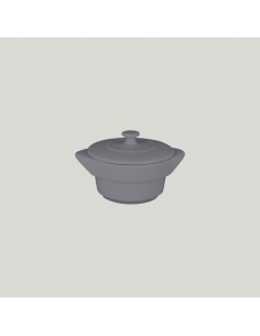 Chef's Fusion Round Cocotte & Lid Grey 10cm 21.6cl