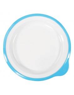 Omni White Small Low Plate w/ Blue Rim180x170x20mm