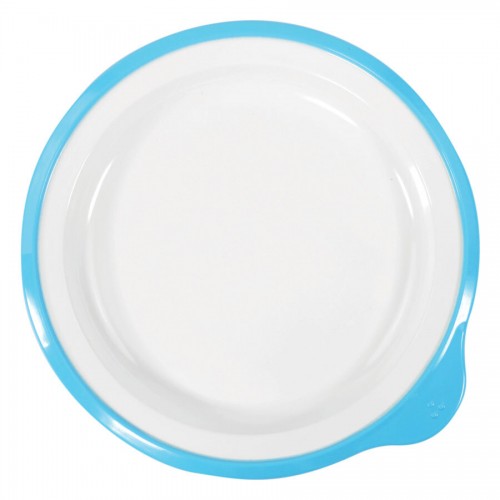 Omni White Small Low Plate w/ Blue Rim180x170x20mm