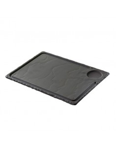 Basalt Tray Steak Rectangular Slate Effect 33cm