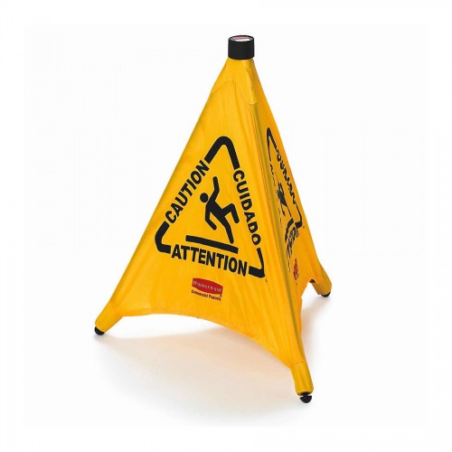 Multilingual Wet Floor Pop-Up Safety Cone